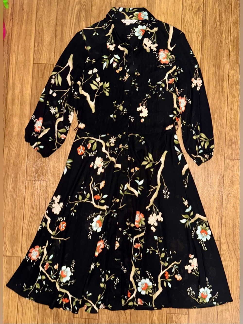 Nanette Lepore Floral Smocked Blouson Midi Dress size 2